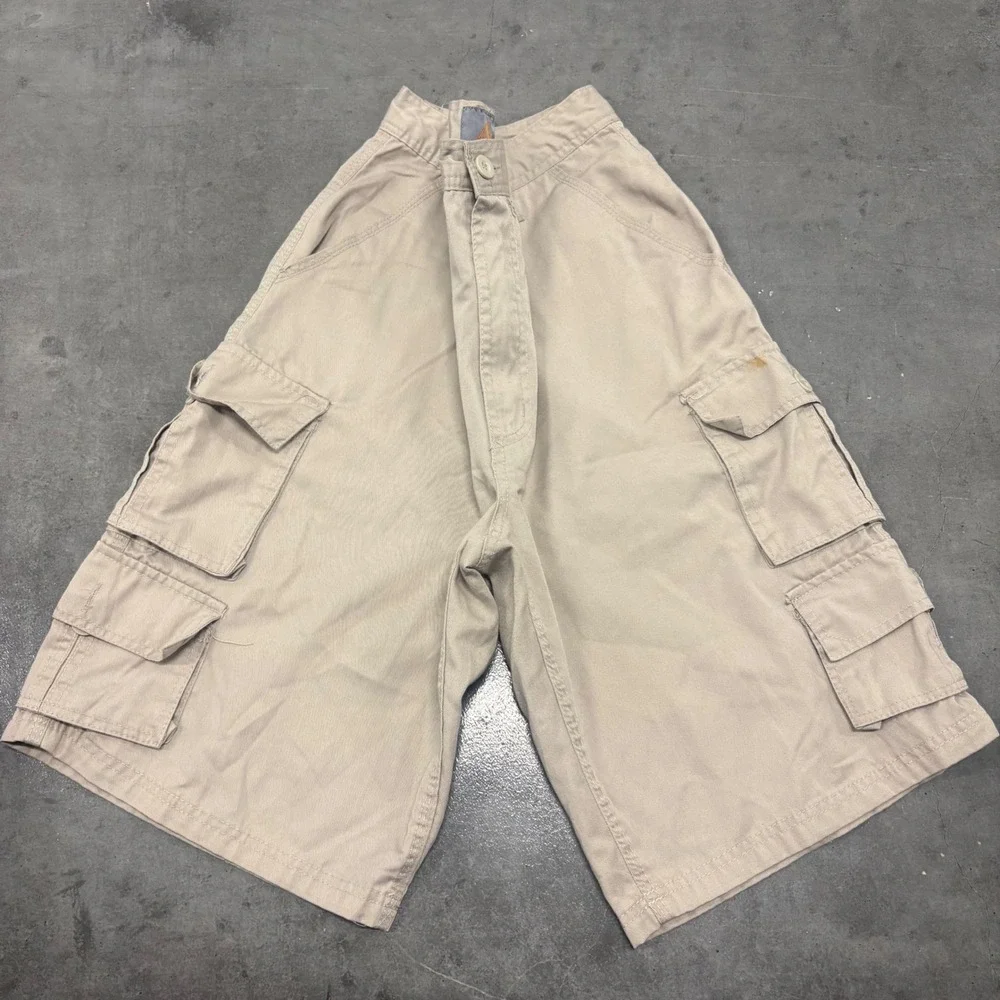Vintage Y2K/2000a Roadblock Mens Tan Khaki Cargo Shorts Size 30 Baggy Skater 90s